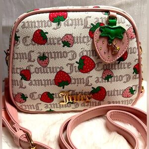 NEW Juicy Couture Strawberry Pink Camera Crossbody Bag